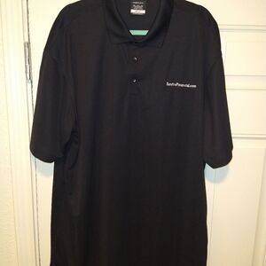 Nike Golf Black Short Sleeve Polo Shirt Men's sz XXL Renfrofinancial.com Logo.